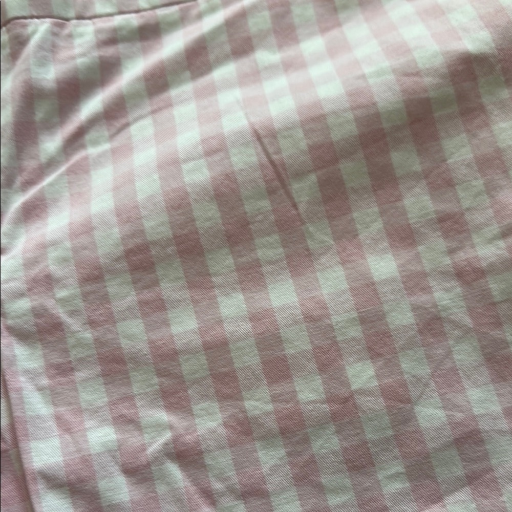 NWT Gingham Pink Scallop Hem Women Shorts Crown & Ivy Shelby Shorts 10 - Picture 2 of 8